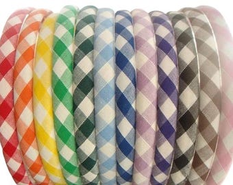 Gingham school uniform check headband alice hair headband 1 cm wide back to school