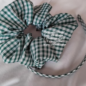 Check headband gingham girls school uniform check skinny alice hair head band or scrunchie back to school image 10