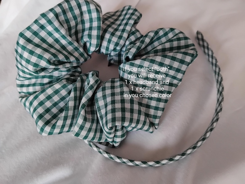 Check headband gingham girls school uniform check skinny alice hair head band or scrunchie back to school image 10