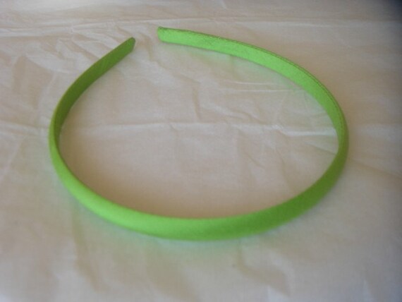 Lime Green Dupioni Silk Narrow Headband 1cm Wide Tinkerbell Lime Green Dupioni Silk Narrow Headband 1cm Wide Tinkerbell