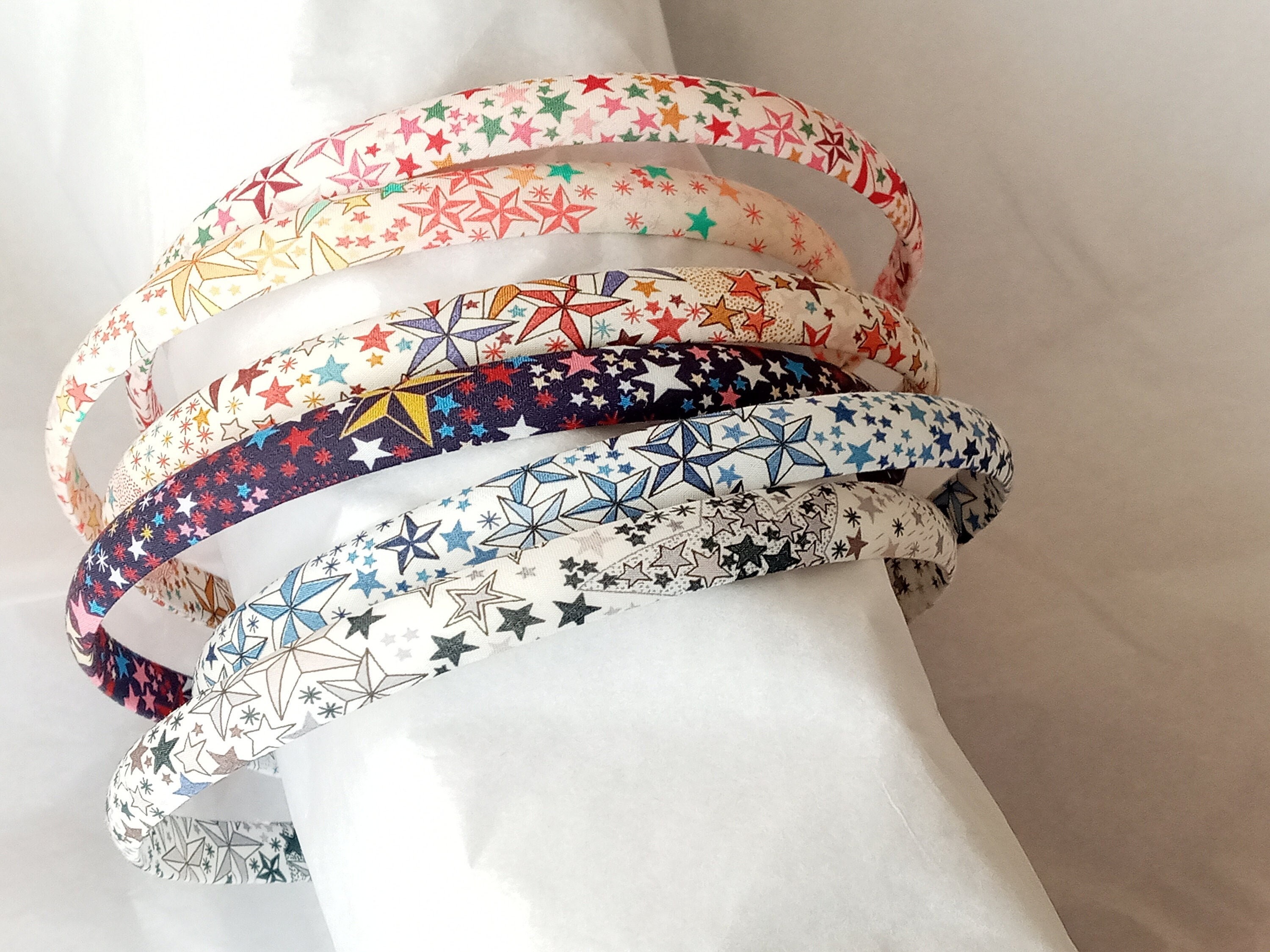 Liberty of London Adelajda christmas fabric skinny headband narrow slim alice hair head band 1 cm wide