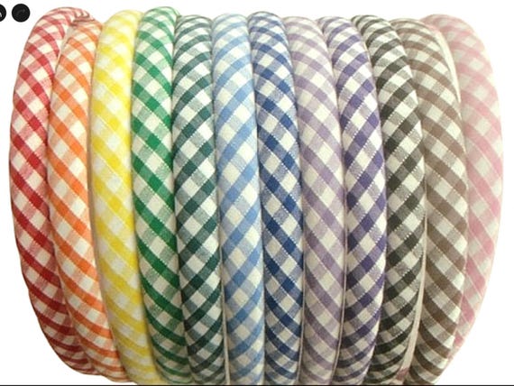 Check headband  gingham girls school uniform check skinny alice hair head band or scrunchie back to school