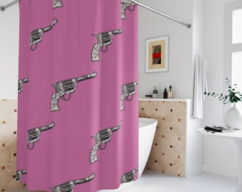 Pink Shotgun Annie Original Art Mississippi Mayhem Polyester Shower Curtain