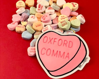 Oxford Comma Heart Sticker