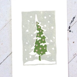 Pino dello Snowy - mano stampato Linoleografia