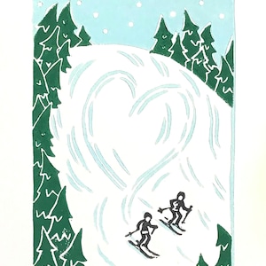 Skikaart - handgedrukte vriend valentijnsdag bruiloft