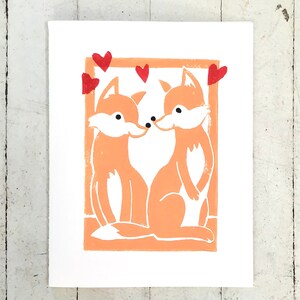 Cartão Fox "Foxes in Love" Casamento, aniversário, noivado ou salve a data