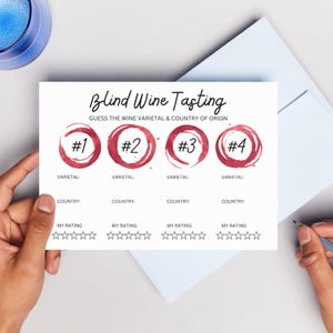 Afdrukbare scorekaartsjabloon blinde wijnproeverij