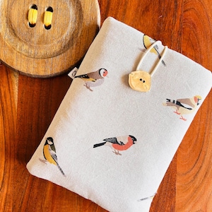Fabric Book Sleeve Bird - Handmade Fabric Cover for Books