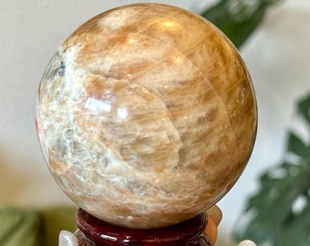 Pfirsich Mondstein Kugel | Chakra Heilende Kristallkugel