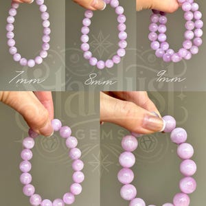 Lavender Kunzite Crystal Bracelet - 7mm,8mm,9mm 10mm and 12mm