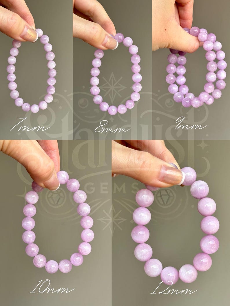 Lavender Kunzite Crystal Bracelet - 7mm,8mm,9mm 10mm and 12mm