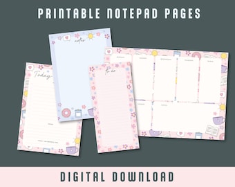 Bundel zelfzorg afdrukbare notitieblokplanner, digitale download