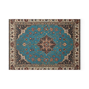 Persian Glass Cutting Board Turquiose Elegant Kitchen Decor Boho Kitchen Middle Eastern Gift for Housewarming Nowruz Persian Rug Inspired