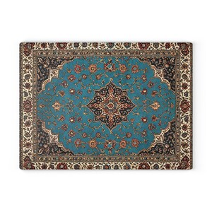 Persian Glass Cutting Board Turquiose Elegant Kitchen Decor Boho Kitchen Middle Eastern Gift for Housewarming Nowruz Persian Rug Inspired