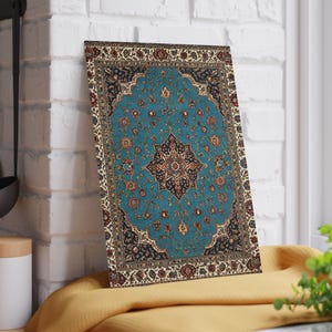 Persian Glass Cutting Board Turquiose Elegant Kitchen Decor Boho Kitchen Middle Eastern Gift for Housewarming Nowruz Persian Rug Inspired