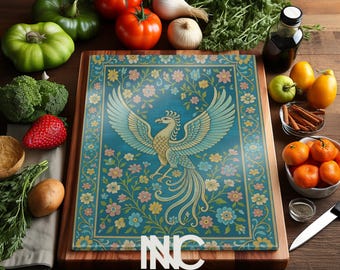 Simurgh Persian Glass Cutting Board | Persian Kitchen and Home Decor | Persian Gifts