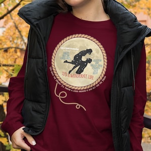 Wonderful Life Long Sleeve Tee Wonderful Life shirt, Christmas tee Grateful Tee Holidays Unisex Long Sleeve Tee