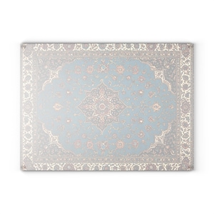 Persian Glass Cutting Board Turquiose Elegant Kitchen Decor Boho Kitchen Middle Eastern Gift for Housewarming Nowruz Persian Rug Inspired