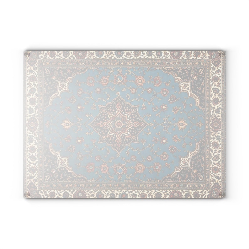 Persian Glass Cutting Board Turquiose Elegant Kitchen Decor Boho Kitchen Middle Eastern Gift for Housewarming Nowruz Persian Rug Inspired