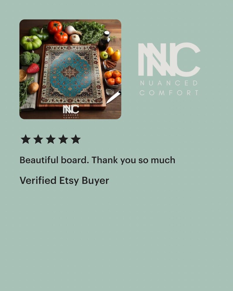 Persian Glass Cutting Board Turquiose Elegant Kitchen Decor Boho Kitchen Middle Eastern Gift for Housewarming Nowruz Persian Rug Inspired image 2