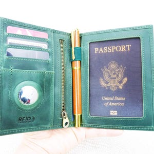 Porta pasaporte de cuero personalizado, funda para pasaporte, billetera de cuero genuino para pasaporte, regalo de luna de miel, regalo de graduación, regalo para papá