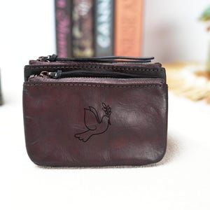Personalisierte Leder Rosenkranz Beutel, handgefertigte Rosenkranz Perlen Halter, Leder Geldbörse, erste Kommunion Geschenk, Konfirmation Geschenk, Geschenk für Mama