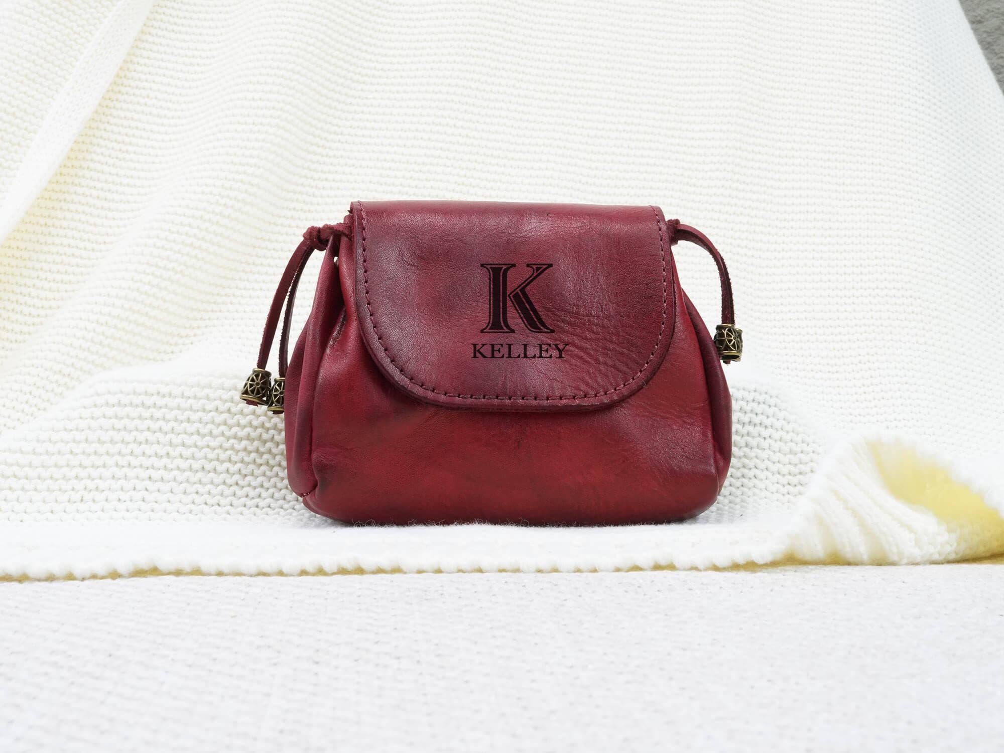 Personalized Leather Rosary Pouch, Custom Leather Coin Purse, First Communion Gift, Confirmation Gift, Gift for Mom, Priest, Christian
