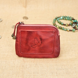 Portarosario in pelle personalizzato fatto a mano, porta rosari cattolici e musulmani, regalo per la prima comunione, regalo per la cresima, porta monete personalizzato