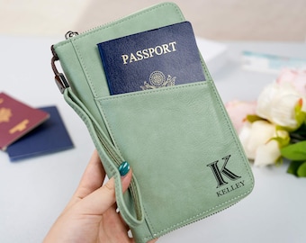 Personalized Family Passport Wallet – Leather RFID Travel Organizer, 5-Passport Holder, Mother’s Day, Father’s Day, Valentine’s Day Gift