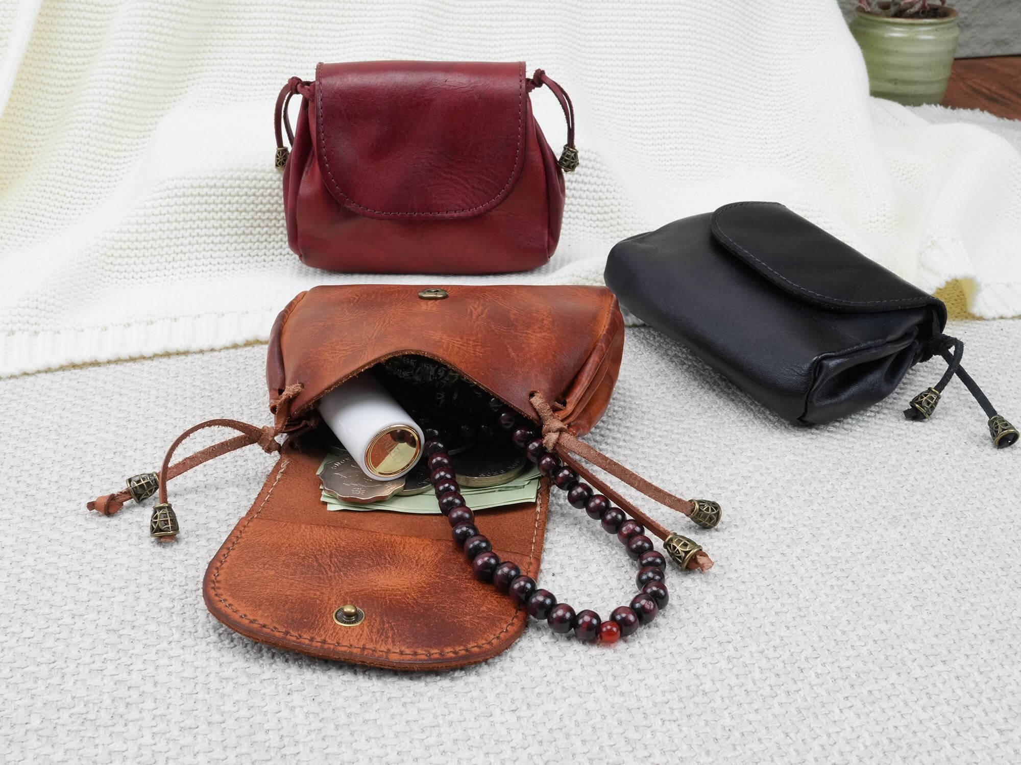 Personalized Leather Rosary Pouch, Custom Leather Coin Purse, First Communion Gift, Confirmation Gift, Gift for Mom, Priest, Christian