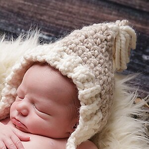Crochet Pixie Bonnet Pattern: Newborn Baby Tassel Hat (PDF Pattern)