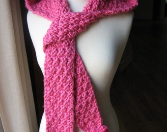 Hooded Pom Pom Scarf Knitting Pattern (PDF Pattern)
