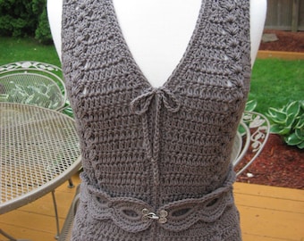 Meadows Vest with Matching Belt Crochet Pattern Pdf