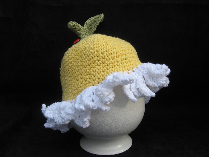 Crochet Pattern,Oopsie Daisy Hat, Bright and Sunny Yellow Daisy all sizes newborn 10yrs, instant download available image 5