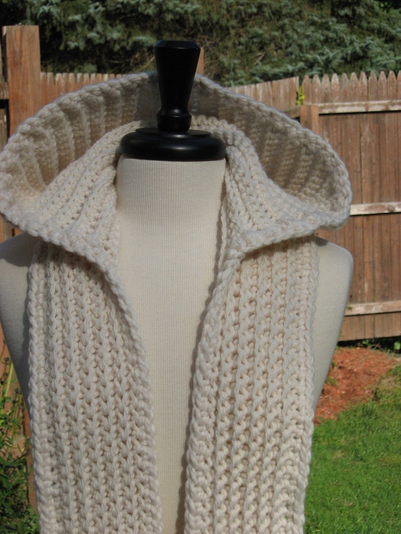 Nordic Hooded Scarf, Crochet Pattern Pdf, instant download available image 2