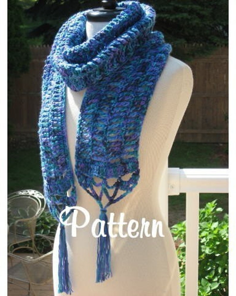 Oceana Openwork Scarf , Crochet Pattern Pdf image 2