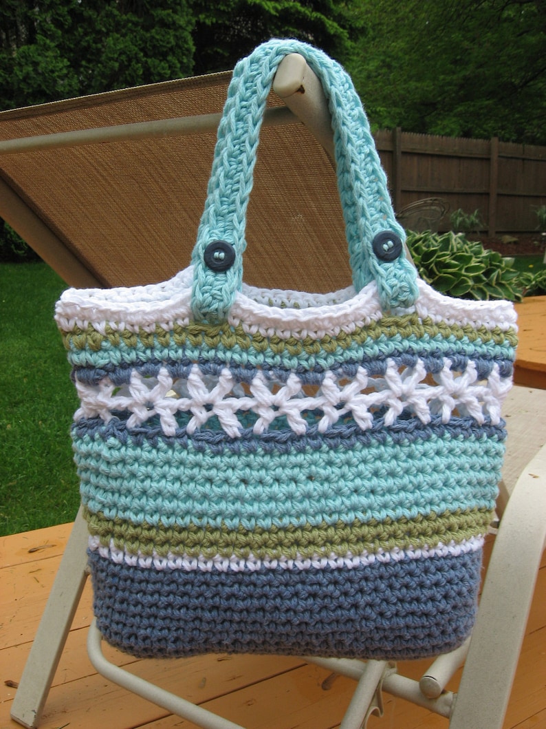 Beachside Bag, Crochet Pattern Pdf, Instant Pattern Download Available image 1