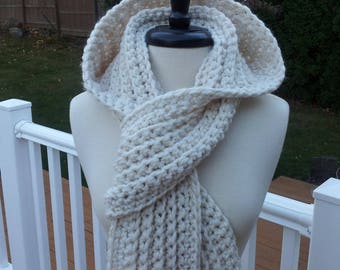 Ultra Plush Nordic Hooded Scarf, this one in color "Nordic White" is ready to ship.