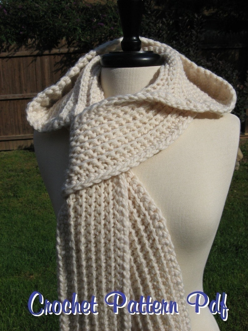 Nordic Hooded Scarf, Crochet Pattern Pdf, instant download available image 1