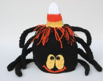 Halloween Candy Corn Spider Hat, Crochet Pattern Pdf, Instant Download Available