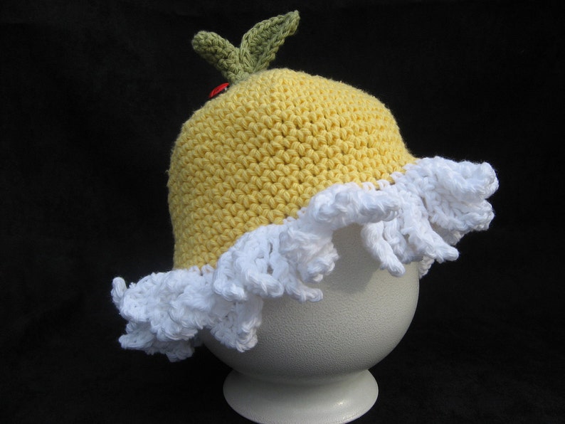 Crochet Pattern,Oopsie Daisy Hat, Bright and Sunny Yellow Daisy all sizes newborn 10yrs, instant download available image 1