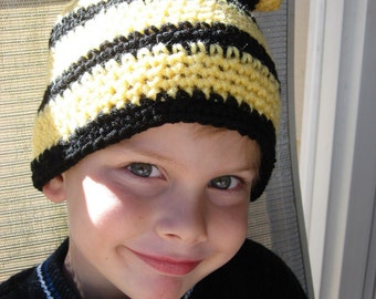 Busy Little Bee Bumble Bee Crochet Hat Pattern pdf  5 sizes included