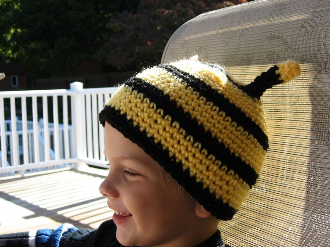 Busy Little Bee Bumble Bee Crochet Hat Pattern Pdf 5 Sizes, Newborn ...