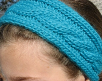 Simply Scruptious Cable knit Headwarmer/Wrap with Tassel Ties, Knitting Pattern pdf