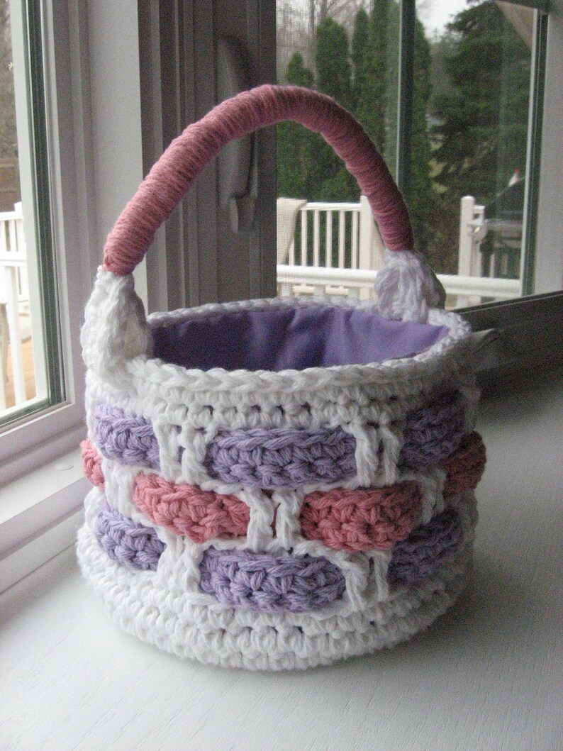 Download Weaver Basket Crochet Pattern woven look easy to make | Etsy