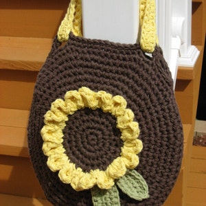 Sunshine on My Shoulder, Sunflower Bag, Crochet Pattern Pdf