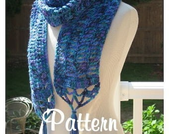 Oceana Openwork Scarf , Crochet Pattern Pdf, Instant Pattern Download Available