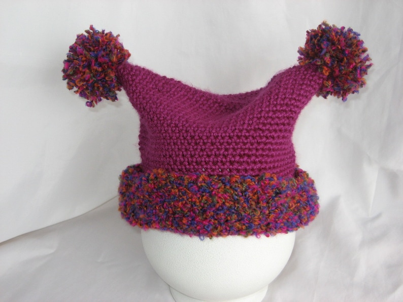 Double Pom Pom Hat Crochet Pattern Pdf easy to Make5 Sizes Etsy