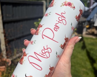 Personalised Highland Coo Travel Mug, Highland Cows, Custom Present, Personalised Gift, Coffee Mug